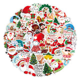 100PCS Cartoon Christmas Stickers Graffiti Luggage Computer Car Guitar DIY Scrapbook Wall Sticker Toys Decoration