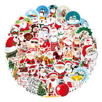 100PCS Cartoon Christmas Stickers Graffiti Luggage Computer Car Guitar DIY Scrapbook Wall Sticker Toys Decoration