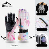 Winter Ski Warm Gloves Men and Women Outdoor Riding Touch Screen Padded Cold Wind Electric Car Gloves