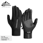 Winter Cycling Gloves for Men's Warm Outdoor Sports Windproof Anti Slip Waterproof Velvet Touchable Screen Gloves Gloves