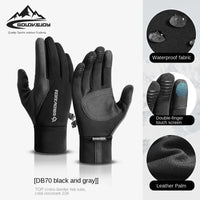 Winter Cycling Gloves for Men's Warm Outdoor Sports Windproof Anti Slip Waterproof Velvet Touchable Screen Gloves Gloves