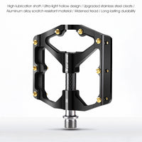 Aluminum Alloy Carbon Fiber Axis Bicycle Pedals Mountain Road Bike BMX MTB Pedals Platform Flat Pedals 3 Bearings Ultralight