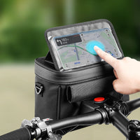 Bicycle Front Handlebar Bag Mobile Cell Phone Holder Multi Function Waterproof Touch Screen Large Capacity