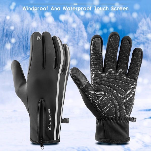 Outdoor Sport Gloves Winter Thermal Fleece Gloves Touch Screen Outdoor Skiing Motorcycle MTB Cycling Equipment