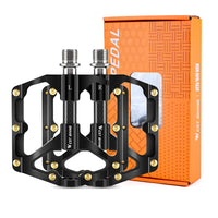 Aluminum Alloy Carbon Fiber Axis Bicycle Pedals Mountain Road Bike BMX MTB Pedals Platform Flat Pedals 3 Bearings Ultralight