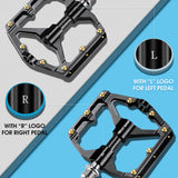 Aluminum Alloy Carbon Fiber Axis Bicycle Pedals Mountain Road Bike BMX MTB Pedals Platform Flat Pedals 3 Bearings Ultralight