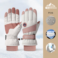 Winter Ski Gloves Men Women Electric Car Riding Non-slip Waterproof Touch Screen Gloves Padded Warm SK29