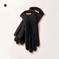 Women Touch Screen Gloves Fashion Mittens Autumn Winter Warm Thin Cashmere Solid Cycling Drive Suede Fabric Elegant Windproof