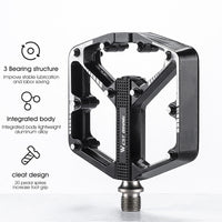 Aluminum Alloy 3 Bearings Bicycle Pedals  MTB Mountain Road BMX Bike Flat Pedals Anti-slip