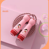 Lightweight Jump Rope Bamboo Beaded Skipping Rope Fabric Wire Gym Aerobic Exercise Sports Fitness For Kids Children Gift