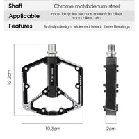 Aluminum Alloy 3 Bearings Bicycle Pedals  MTB Mountain Road BMX Bike Flat Pedals Anti-slip