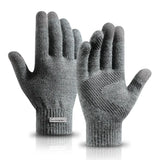 Arctic Velvet Knitted Gloves for Warm Men in Autumn Winter Plush Thick Anti Pilling Wool Touch Screen Anti Slip and Windproof