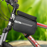 B-SOUL Mountain Bike Top Tube Bag Reflective Pattern Bicycle Front Frame Bag Carrier Pack Large Capacity Bike Pouch Phone Case