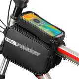 B-SOUL Mountain Bike Top Tube Bag Reflective Pattern Bicycle Front Frame Bag Carrier Pack Large Capacity Bike Pouch Phone Case