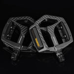 Bicycle Platform Pedal Aluminum Alloy Bike Flat Pedals DU Sealed Bearing Cycling Bearing Pedals with Reflector for Night Riding