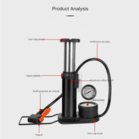 Bike Foot Mini Pump 140PSI Tire Presta Schrader Valve Floor Pump Road Bike MTB Pressure Gauge Accessories