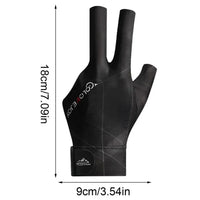 Billiards Glove Left Hand Three Finger Snooker Billiard Glove Non Slip Stickers Elasticity Billiard Training Gloves Accessories