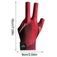 Billiards Glove Left Hand Three Finger Snooker Billiard Glove Non Slip Stickers Elasticity Billiard Training Gloves Accessories