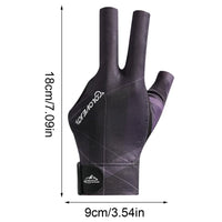 Billiards Glove Left Hand Three Finger Snooker Billiard Glove Non Slip Stickers Elasticity Billiard Training Gloves Accessories