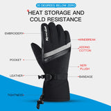 Ski Gloves Touch Screen Outdoor Sports Skiing Gloves Windproof Waterproof PU Resistance Cloth Snow