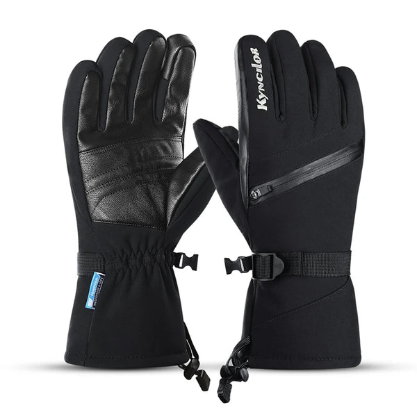 Ski Gloves Touch Screen Outdoor Sports Skiing Gloves Windproof Waterproof PU Resistance Cloth Snow