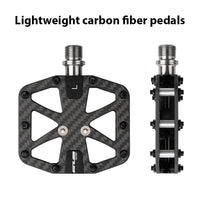 GUB GC086/GC087 Bicycle Carbon Fiber Triple Bearing Pedals Road Bike MTB Wider Tread Pedals Lightweight Bicycle Components