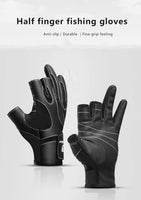 Fishing Fingerless 3 Fingers Cut Glove Leather Resistance Guantes De Pesca Fishing Gloves Survival Camping Hiking Rescue Tool