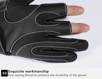 Fishing Fingerless 3 Fingers Cut Glove Leather Resistance Guantes De Pesca Fishing Gloves Survival Camping Hiking Rescue Tool