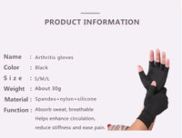 Arthritis Gloves Therapy Joint Silicon Antiskid Compression Gloves Half Finger Cycling Fitness Relief Hand Pain Pressure Gloves