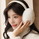 Korean Soft Plush Warm Solid Color Earmuffs Men Women Adults Autumn Winter Foldable Thicken Earmuffs Cute Simple Earlap