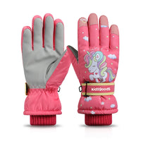 Children Ski Gloves Winter Waterproof Girls Boys Cycling Anti-slip Wear-resistant Warm Kid Skiing Snowboard Snow Gloves