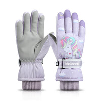 Children Ski Gloves Winter Waterproof Girls Boys Cycling Anti-slip Wear-resistant Warm Kid Skiing Snowboard Snow Gloves