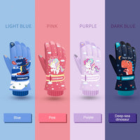 Children Ski Gloves Winter Waterproof Girls Boys Cycling Anti-slip Wear-resistant Warm Kid Skiing Snowboard Snow Gloves