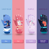 Children Ski Gloves Winter Waterproof Girls Boys Cycling Anti-slip Wear-resistant Warm Kid Skiing Snowboard Snow Gloves