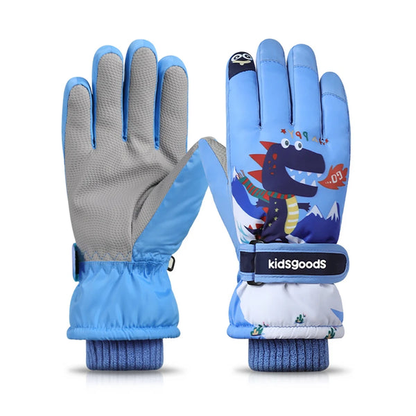 Children Ski Gloves Winter Waterproof Girls Boys Cycling Anti-slip Wear-resistant Warm Kid Skiing Snowboard Snow Gloves