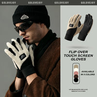 Winter Warm Fleece Thermal Motorcycle Thermal Warm Gloves Polar Teddy Velvet Mittens For Men Women Snow Sports Gloves Back