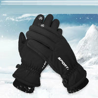 Men Winter Waterproof Cycling Gloves Outdoor Sports Running Motorcycle Ski Touch Screen Fleece Gloves Non-slip Warm Full Fingers