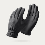 Men's Retro Brown Suede Gloves Winter Windproof Outdoor Riding Cycling Non-Slip Gloves Thickend Warm Flock Leather Gloves