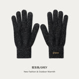 Winter Boy Warm Gloves Plus Velvet Windproof Gloves for Children Students Outdoor Cycling Touch-Screen Warm Knitted Gloves