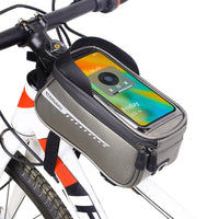 RZAHUAHU Waterproof Bicycle Phone Mount Bags Front Frame Top Tube Bag w Touchscreen Phone Holder Cycling Bike Tool Storage Bag