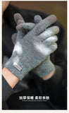 Arctic Velvet Knitted Gloves for Warm Men in Autumn Winter Plush Thick Anti Pilling Wool Touch Screen Anti Slip and Windproof