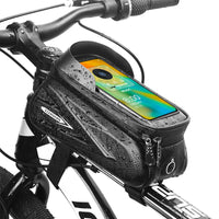 RZAHUAHU Hardshell Bike Bag Front Beam Bag Mountain Bike Mobile Phone Touch Screen Top Tube Bag Saddle Bag Riding Gear