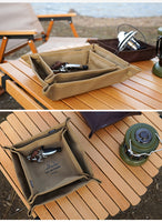 Outdoor Camping Storage Tray Home Travel Storage Box Camping Portable Folding Square Sundries Storage Tray