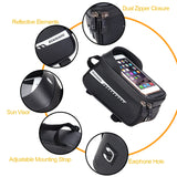 RZAHUAHU Waterproof Bicycle Phone Mount Bags Front Frame Top Tube Bag w Touchscreen Phone Holder Cycling Bike Tool Storage Bag