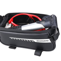 RZAHUAHU Waterproof Bicycle Phone Mount Bags Front Frame Top Tube Bag w Touchscreen Phone Holder Cycling Bike Tool Storage Bag