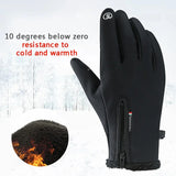 Winter Cycling Gloves Unisex Cold-proof Waterproof  Fluff Warm Gloves For Touchscreen Cold Weather Windproof Anti Slip