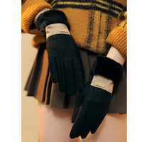 Soft Winter Thermal Gloves Windproof Full Finger Women's Plush Gloves Warm Equipment Thicken Cashmere Elastic Mittens Sports