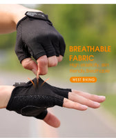 WEST BIKING Half Finger Cycling Gloves Anti Slip Motorcycle MTB Road Bike Gloves Men Sport Fitness Bicycle Fingerless Gloves