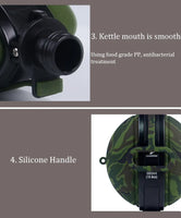 Collapsible Military Water Bottle Silicone Water Kettle Canteen with Compass Foldable Water Bottle for Traveling Hiking Camping