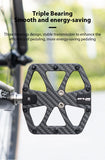 GUB GC086/GC087 Bicycle Carbon Fiber Triple Bearing Pedals Road Bike MTB Wider Tread Pedals Lightweight Bicycle Components